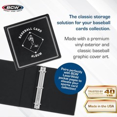 BCW Supplies 3″ Baseball Album – Black | Premium Durable Binder Single,