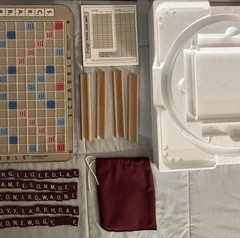 Scrabble Deluxe Edition Board Game Crossword Rotating Board 4034 1989 Complete