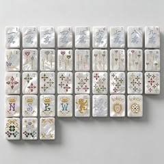 Mahjong Tiles Set – 160 Acrylic American Mah Jong Game – Pearl White Shell