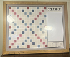Scrabble Deluxe Vintage 2-in-1 Wall Edition with Dry Erase Message Note Board