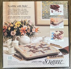 1989 Scrabble Deluxe Edition 100% COMPLETE Rotating Turntable Board Game MB 4034