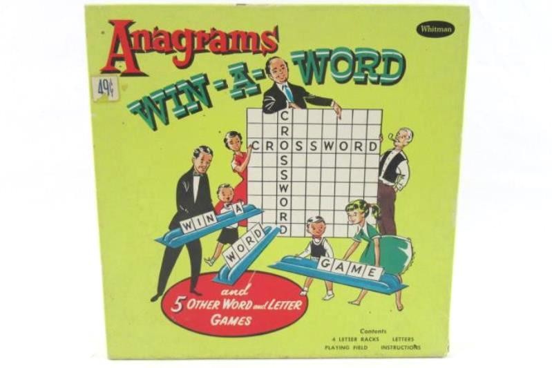 Vintage Anagrams Win-A-Word Board Game by Whitman Incomplete Parts