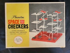 Vintage 1965 SPACE CHECKERS by PLEASANTIME #1350 Space Age 3D