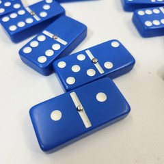 Dominoes Double Six All Urea Pieces Metal Spin Blue Bramy Brand Game Set Case