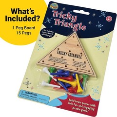 Travel-Friendly Traditional Wooden Triangle Game with Colorful Pegs – Ages 3+