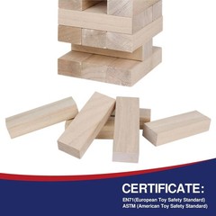 Wooden Giant Tumble Tower Game – 60 Blocks for Thrilling Fun & Skill Development