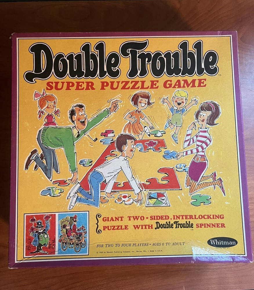 Vintage 1968 Double Trouble Super Puzzle Whitman Game Ages 6 and Up