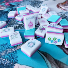 New high-end Blue Paris Candy🍬American Mahjong Tiles set,160 tiles+ Bag