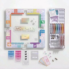 🔥 FREE SHIP Aura Monopoly Game Set Glass Board Luxury Edition Family Gift Game