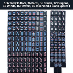 American Mahjong Tiles (1.2”,Tiles Only), 166 Mahjong Tile Set with Black Color