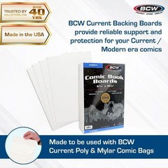 100 Pack – BCW Current Age Comic Book Backer Boards Acid Free 24PT 6″ X 10 1/2″