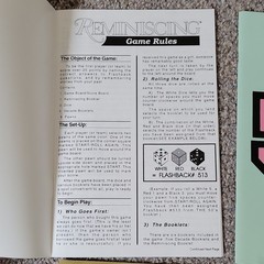 Reminiscing Board Game Nostalgia Theme Complete Dice Booklets 2 Players Ages 30+