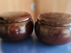 Japanese Go Stones White 181 Black 182 & Go Bowls for IGO Game Vintage Japan