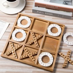 Tic Tac Toe Game 10.6 Inch Rustic Wood Board Game Coffee Table Games Tic Tac …
