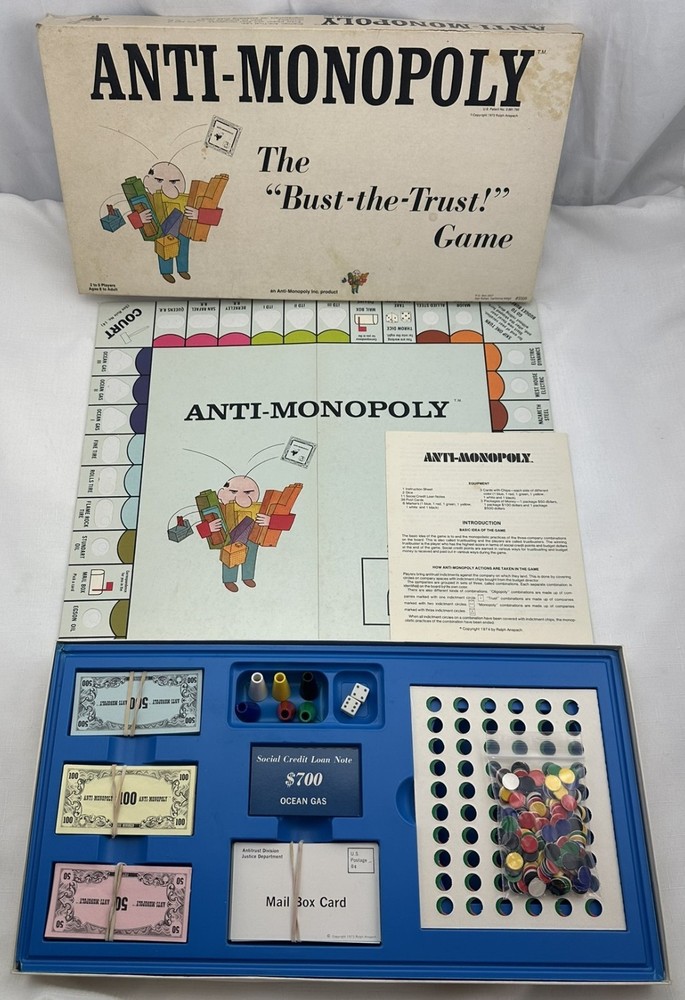 1973 Anti-Monopoly Game by Talicor Complete in Very Good Condition FREE SHIPPING