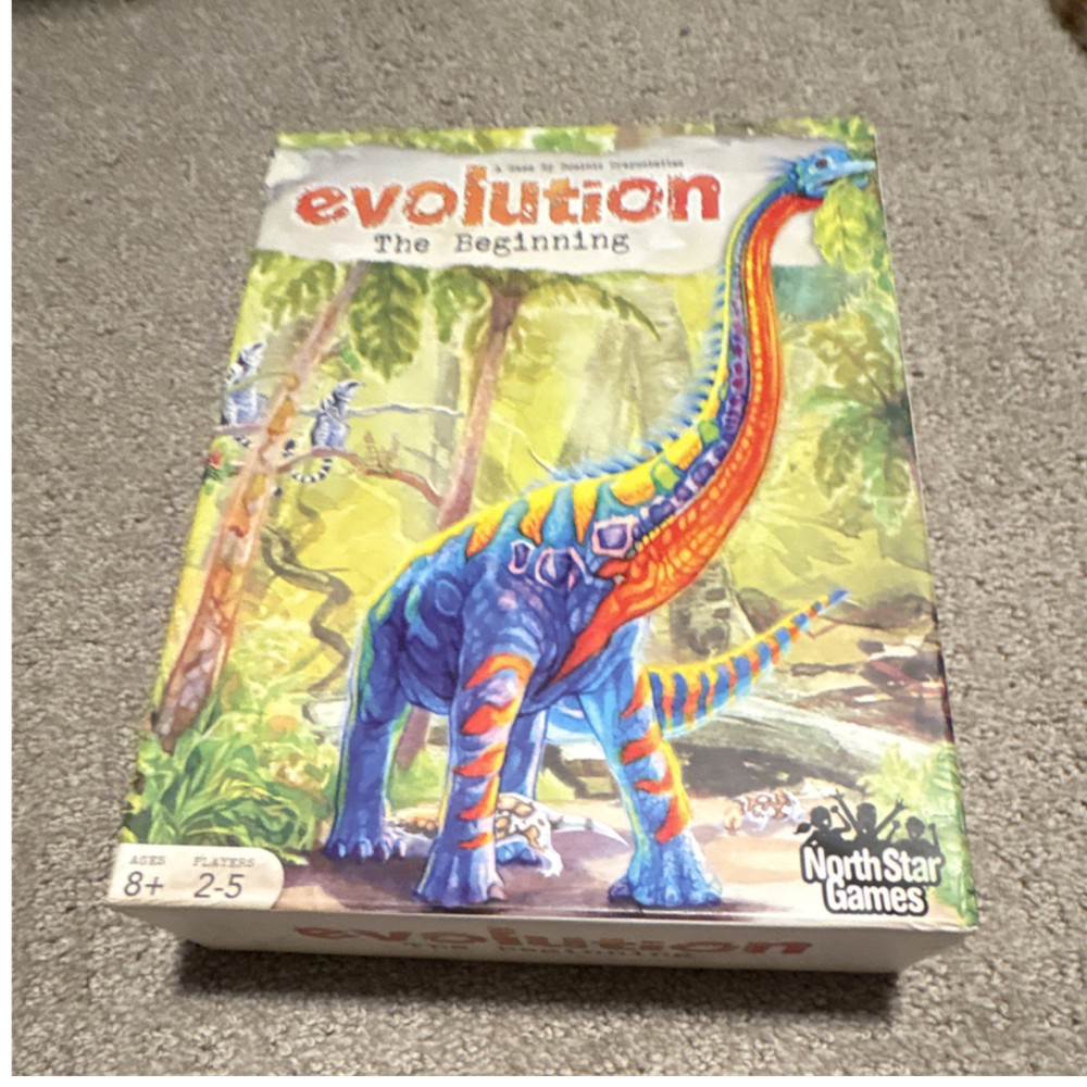 North Star Games Evolution: The Beginning Board Game Complete and damaged box