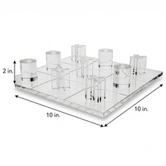 Luxury Acrylic Tic Tac Toe Game Clear Board Gold Pieces Coffee Table Decor