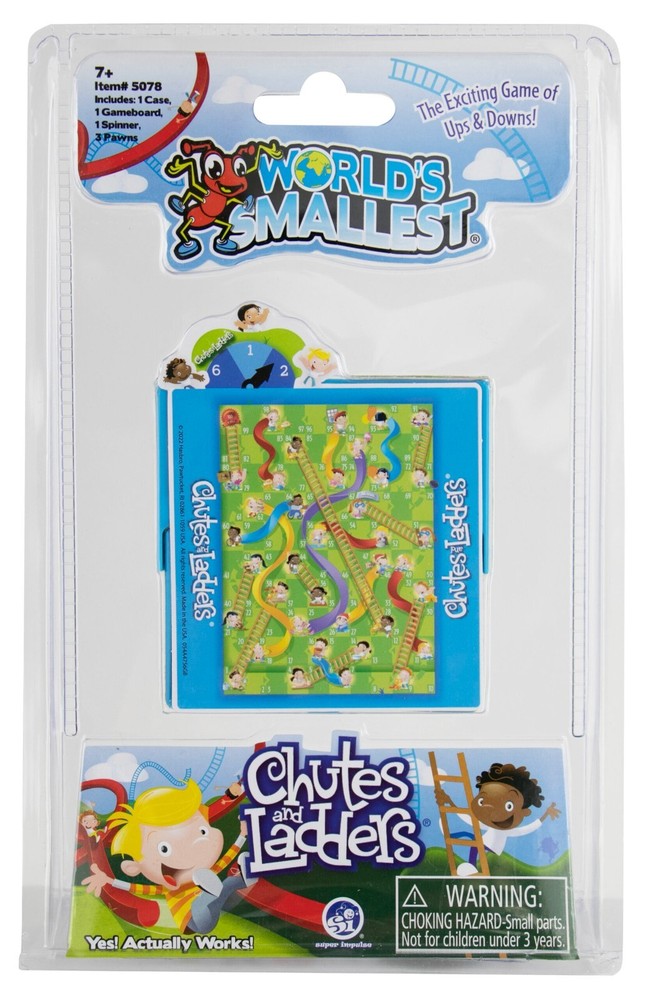 World’s Smallest Chutes and Ladders Miniature Board Game – Pocket / Travel Size