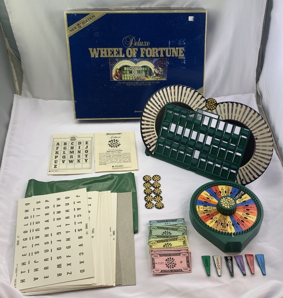1986 Deluxe Wheel of Fortune Game 2nd Edition by Pressman Complete Great Cond