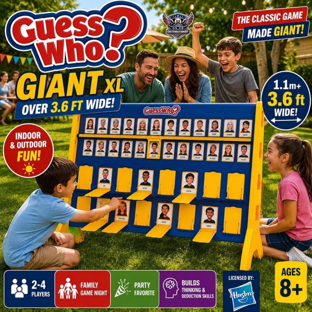 Guess Who? Giant Outdoor Yard Game XL Hasbro Advinina Quién Giant 3.6ft Wide Age