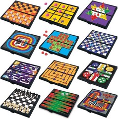 Magnetic Board Game Set – 12 Compact Travel Games for Families on the Go