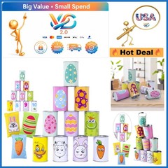 Easter Carnival Knockdown Can Game Set 13 Pcs Kids Adults Indoor Outdoor Fami…