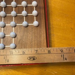 Unbranded Marble Solitaire Board Strategy Game Wooden Walnut Finish With Box