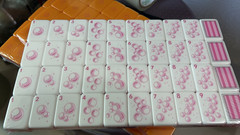 Premium American Mahjong Set 160pcs – Champagne Orange TILES + MAT