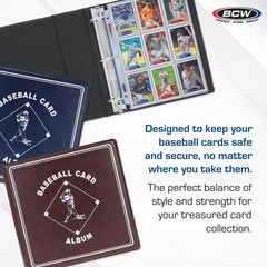 BCW Supplies Baseball 3″ Album – Blue | Premium Durable Binder Single,
