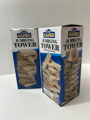Lot of 2 Jumbling Tower Classic Games Family Game Stack Blocks 6+ New Great Gift