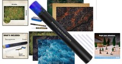Ultimate DND Battle Set: 3 Double-Sided Mats & 6 Terrains – Waterproof & Compact