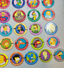 The Simpsons POGS 1994 SkyCaps Bongo Complete 50 Character Set NEAR MINT
