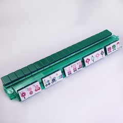 Dark Green Crystal American Acrylic Mahjong Set 160 Tiles for Game Night Gift