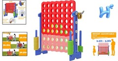 Durable 2-in-1 Giant 4 Connect Game and Ring Toss – Indoor & Outdoor Fun