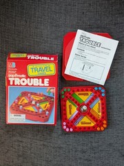 Vintage Milton Bradley Trouble Travel Pop-O-Matic Game Complete w/ Instructions