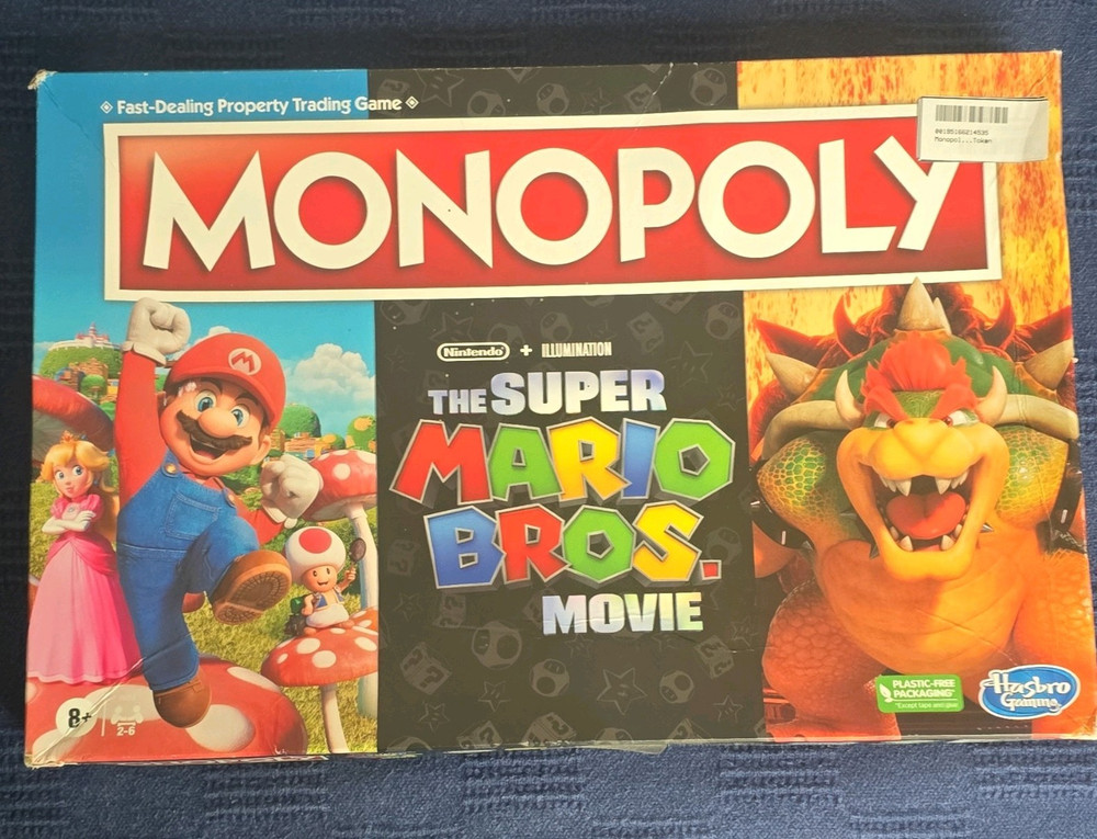 Hasbro Gaming Monopoly Super Mario Bros. Movie Board Game Plastic-Free