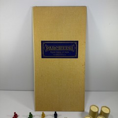 VTG Parcheesi Royal Game India Selchow & Righter Board Wooden Pieces Dice Cups
