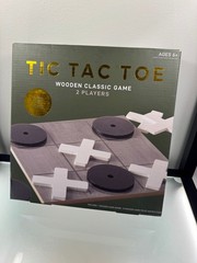 Wooden Tic Tac Toe Classic Board Game 2 Player Family Travel Game Ages 6+