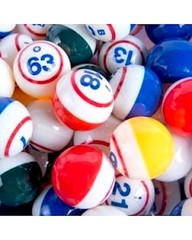 Professional Bingo Ball Set- Multi Five Color Single Numbered Coated- B1-O75