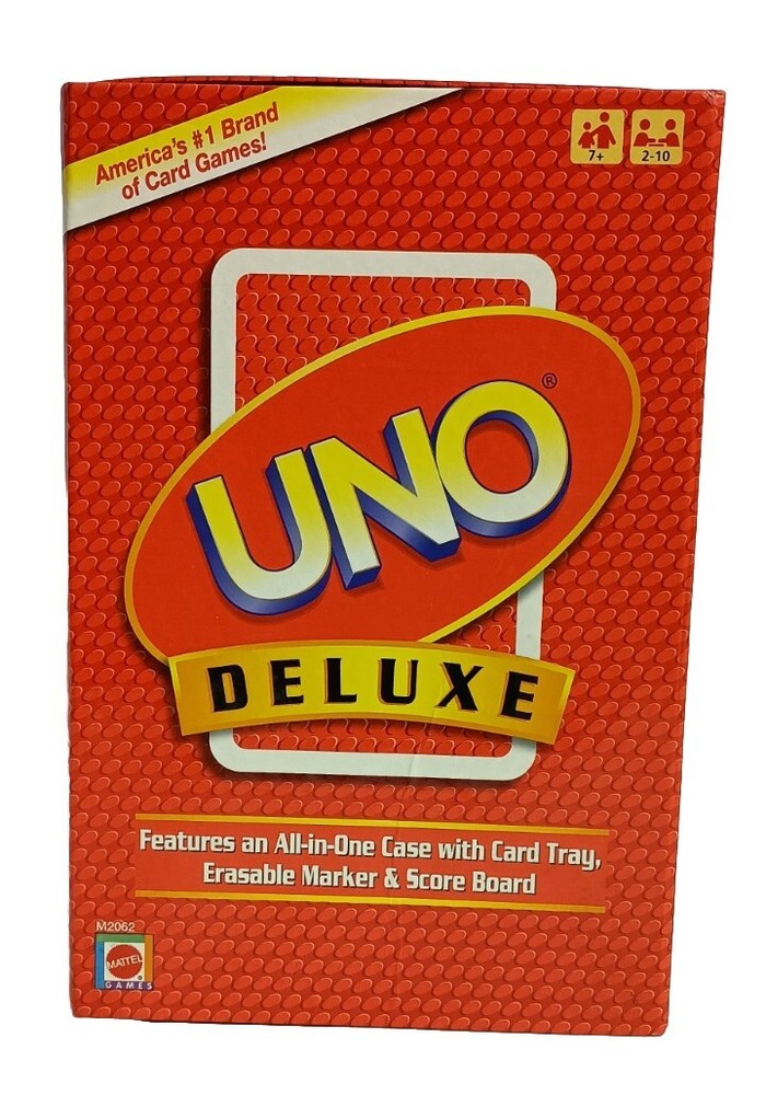 UNO Deluxe Card Game Mattel 2007 Ages 7+ 2 to 10 Players