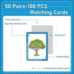 gisgfim 50 Pairs Memory Matching Game Bible Concentration Memory Card Games