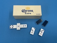 DOMINO CORONA WITH 2 WOOD HOLDERS * SIZE: 1 3/4 x 7/8 x 1/2 INCHES.
