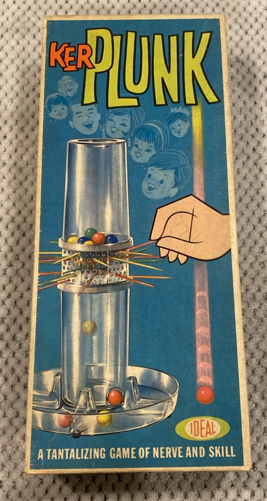Vintage 1967 Kerplunk Family Game Ideal Toy Corp Made In USA Retro Box