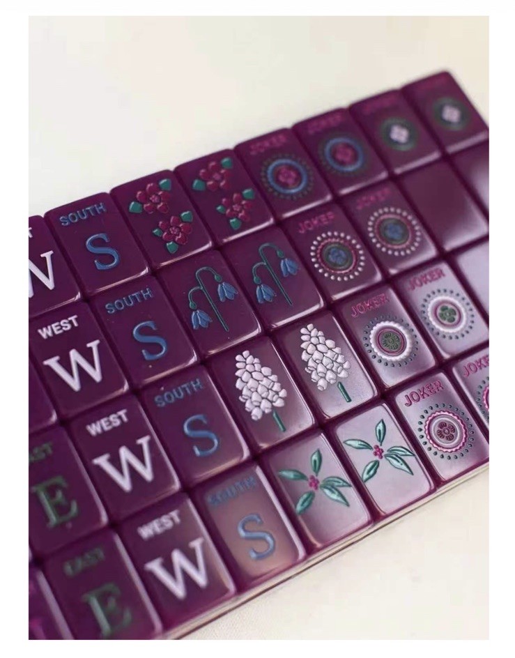 Winter Season Inspired Plum American Mahjong Tiles