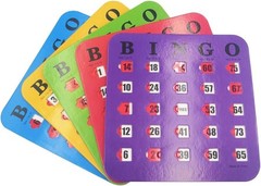 5 Pack Bingo Cards Easy Read Design Multi Color with Durable Sliding Windows