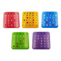 Shutter Slide Bingo Cards – 5 Pack Multi Color Extra Thick Stitched, Easy Rea…
