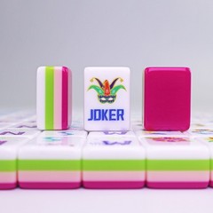 NEW! Vibrant Layered Mahjong Tiles Full American Set 160Tiles – Rosered acrylic