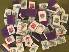American Mahjong Tiles Deep Purple Engraved 4-Layer Acrylic