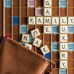 Scrabble Luxury Edition with Rotating Wooden Game Board by Winning Solutions New