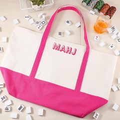 Sunnymove Extra Large American Mahjong Tile Bag Pink 25.2×14.17×9.06 in